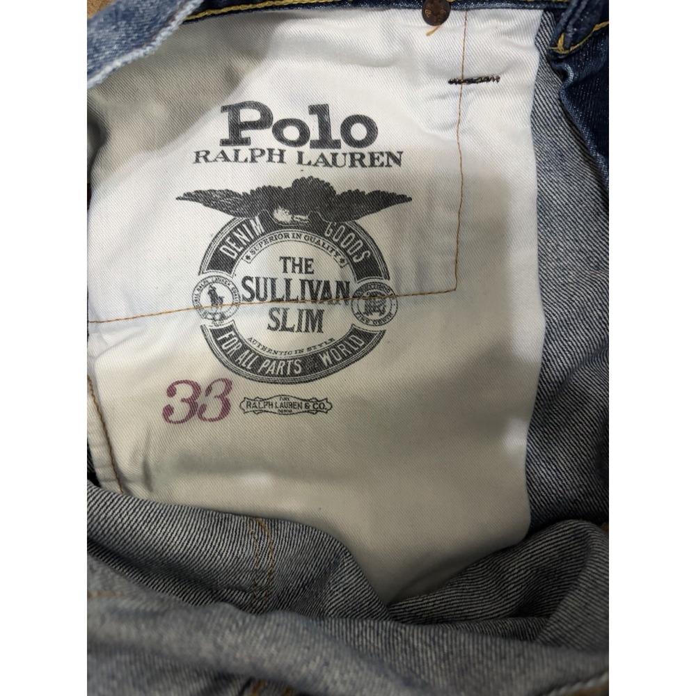 Polo Ralph Lauren Sullivan Slim Graphic Denim Shorts Men 33 Distressed Y2K Rare - Picture 6 of 14